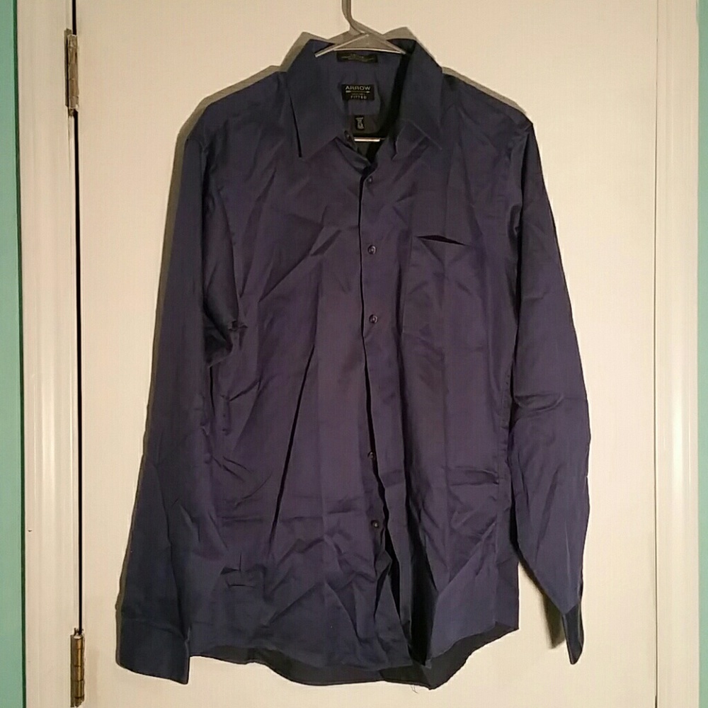 Men's, blue, button up dress shirt