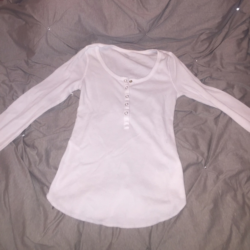 White Thermal Button Up Shirt