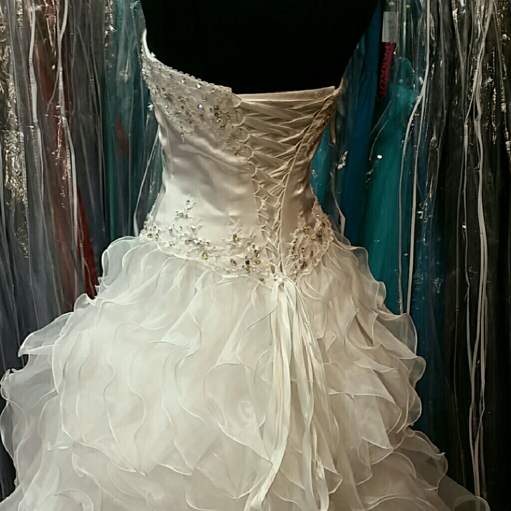 White Ruffle Ballgown - Picture 4 of 5