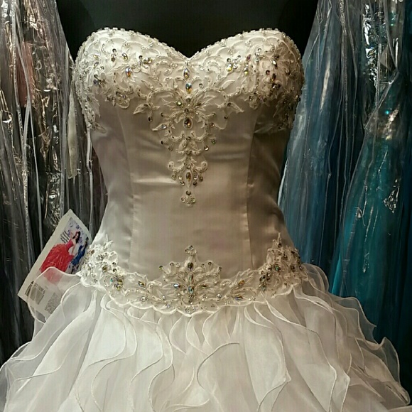 White Ruffle Ballgown - Picture 2 of 5
