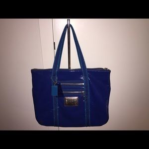 Royal Leather Blue Coach Purse - Gently Used