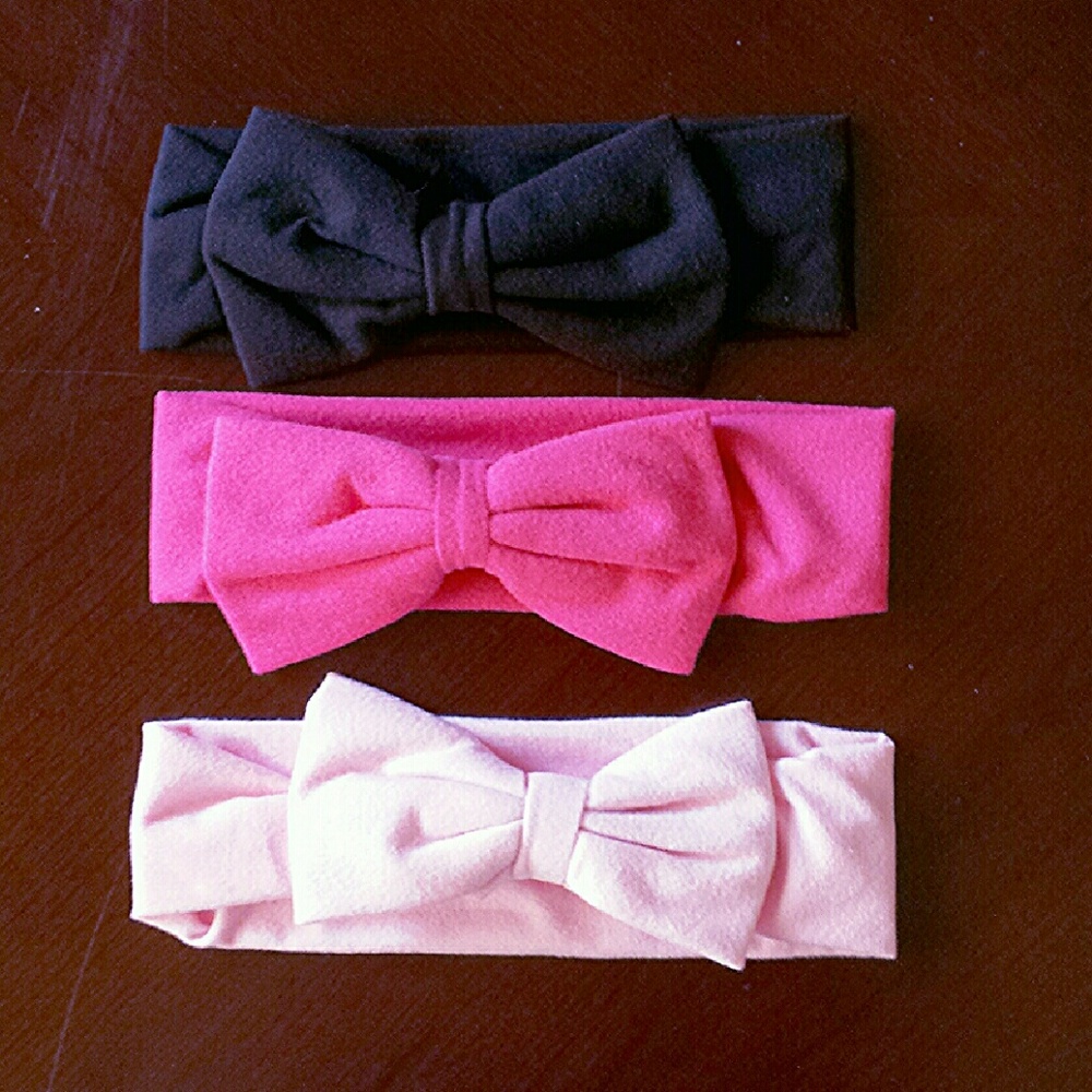 Set of 3 Baby Bow Headbands