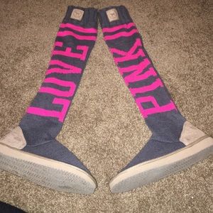 VS, sweater boots.