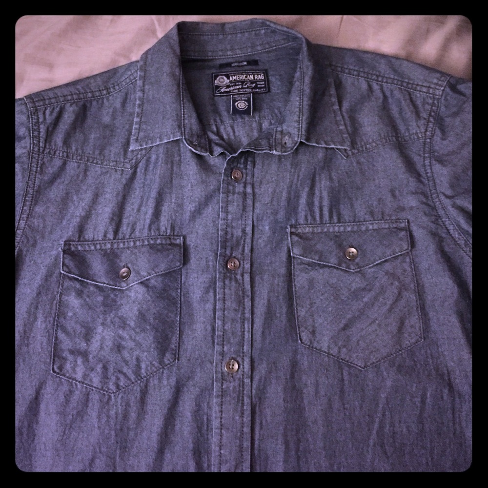 Men's Medium American Rag Denim Button Down