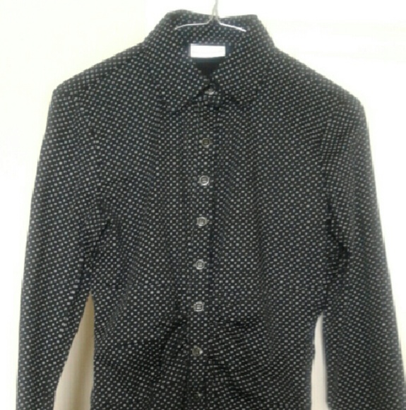 New York & Company Tops - Black and White Printed Button Down Top