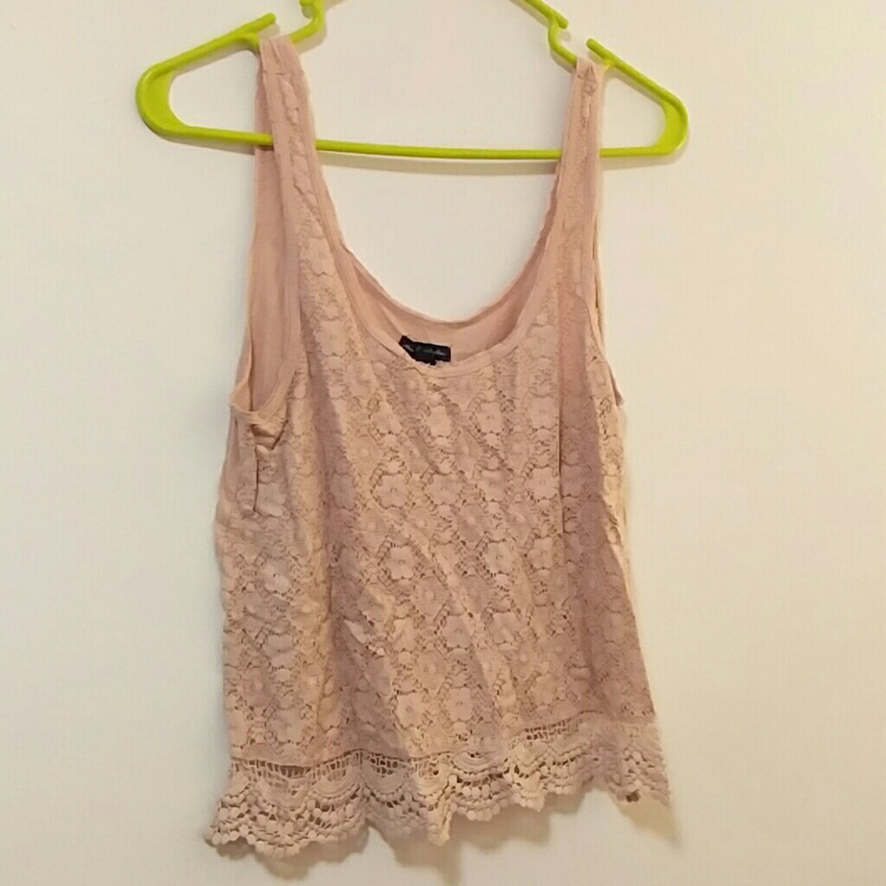 Pink lace tank top