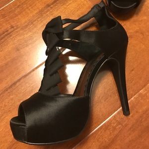 Black ribbon heels