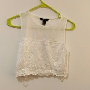 White Lace crop top
