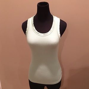 bebe Tiffany green SZ M tank top with satin trim