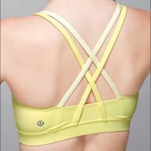 Lululemon yellow energy bra 10