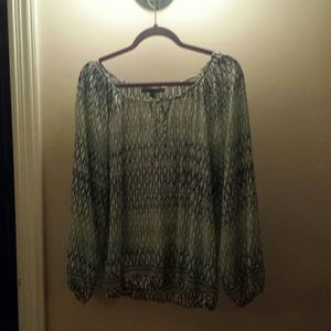 Printed peasant top
