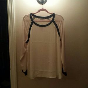 Color block poly top