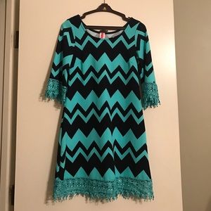 Cute teal and navy dress