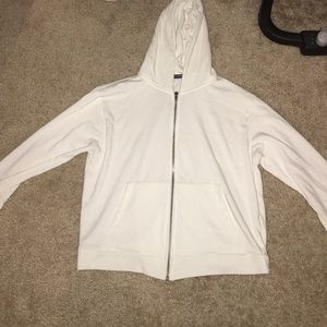White Zip-up Jacket.
