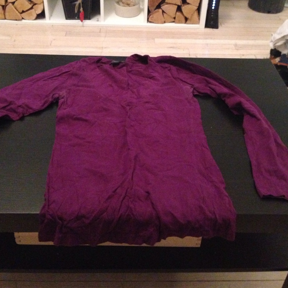 Purple long sleeve v neck.