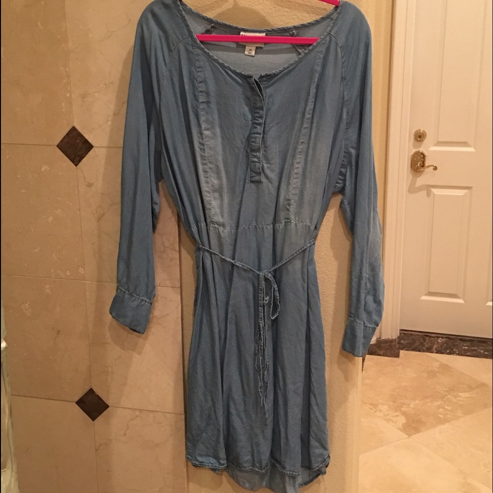 Distressed Denim-Like Dress