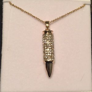 18k GP Swarovski Bullet Crystal Neckace