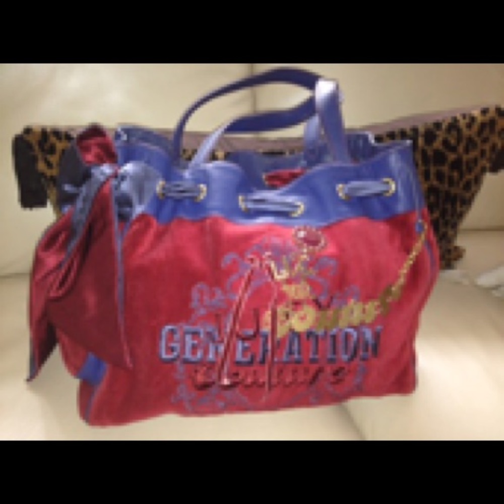 Juicy couture red blue daydream bag