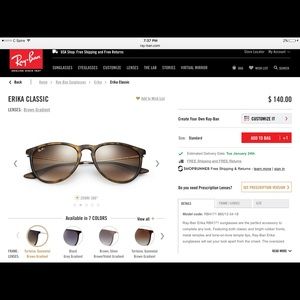 Ray bans Erika in Tortoise!