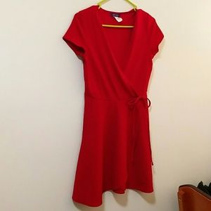 Cute v neck red dress