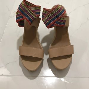 Steve Madden colorful cork wedges