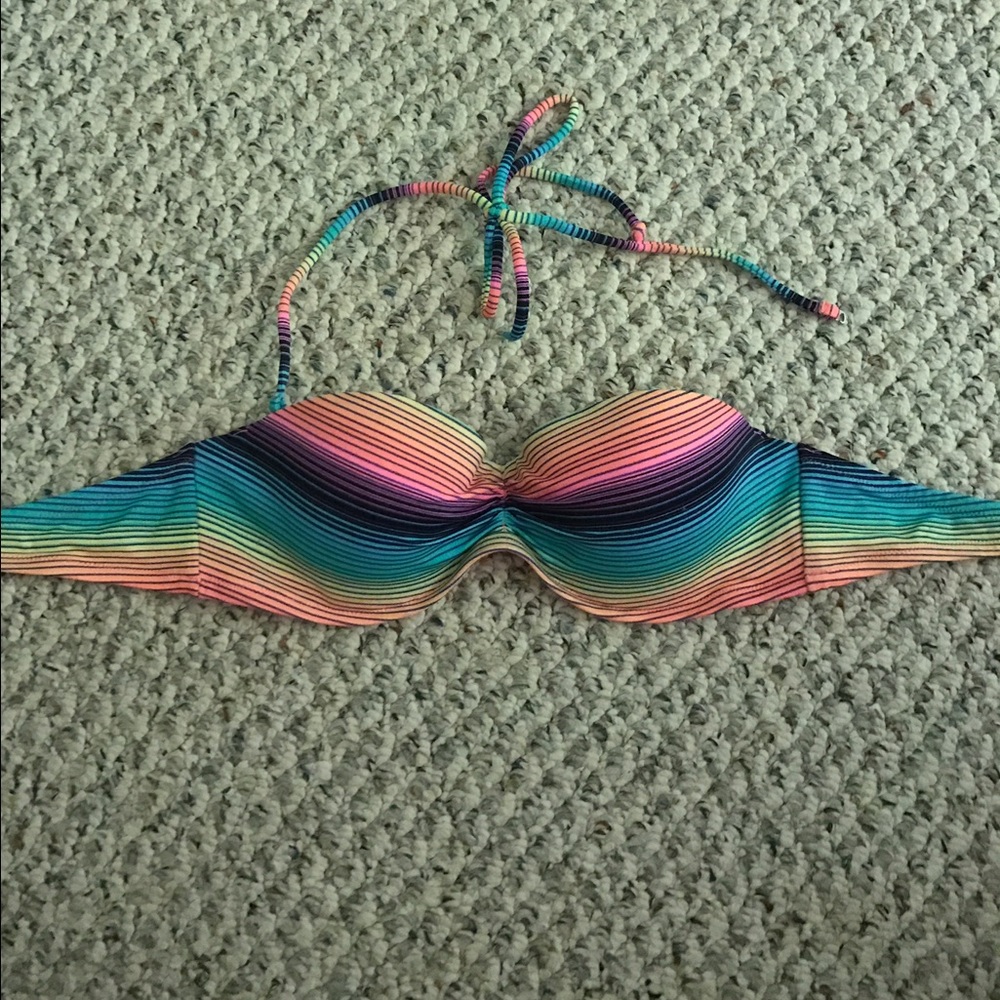 36B Victoria's Secret Rainbow Bandeau Bikini Top
