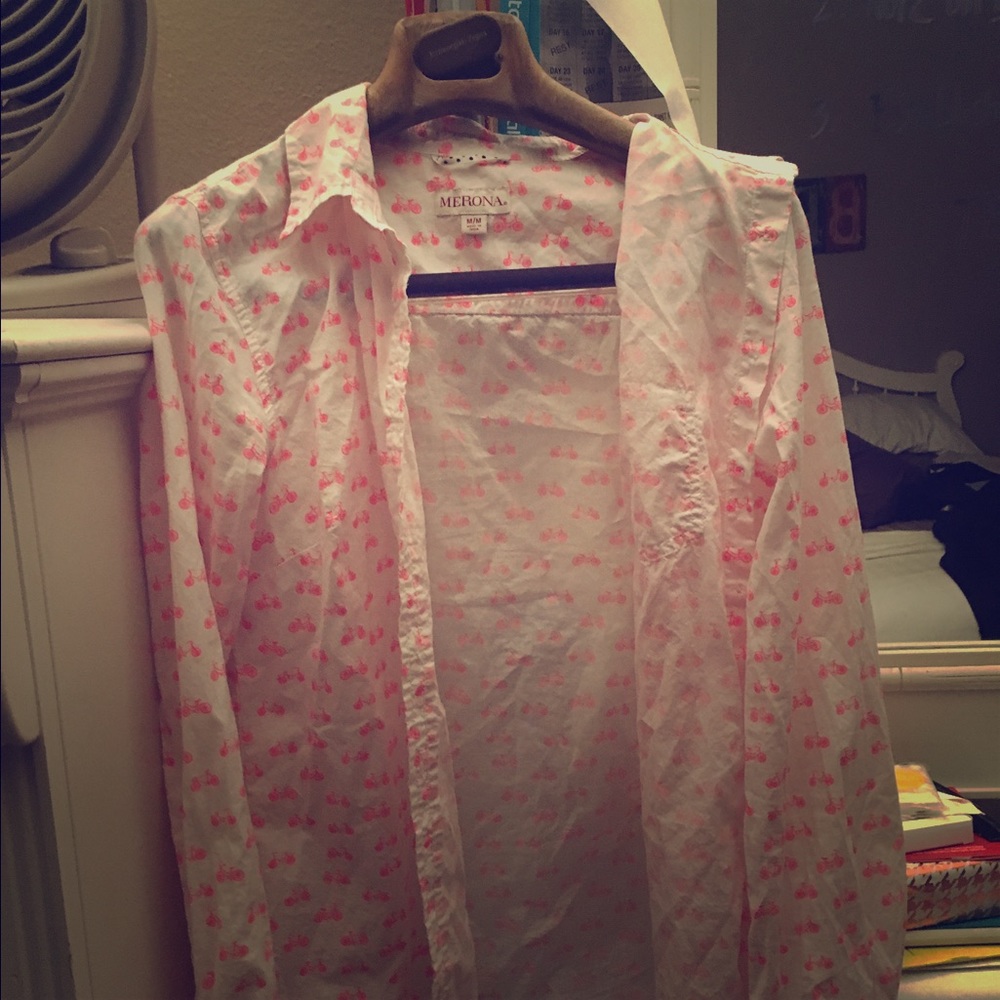 Merona Bicycle Print Button Down