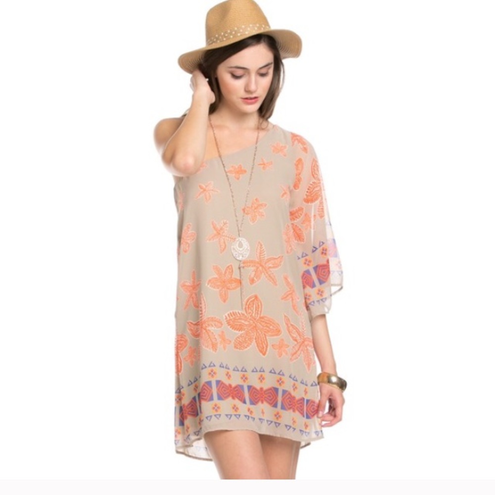 NWT One shoulder paisley dress