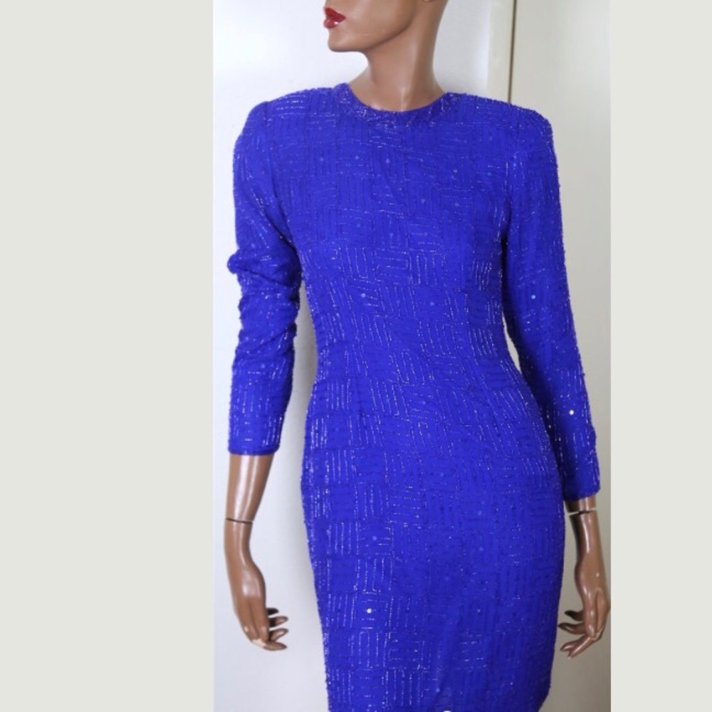Beautiful blue Robert Anthony sequins  dress