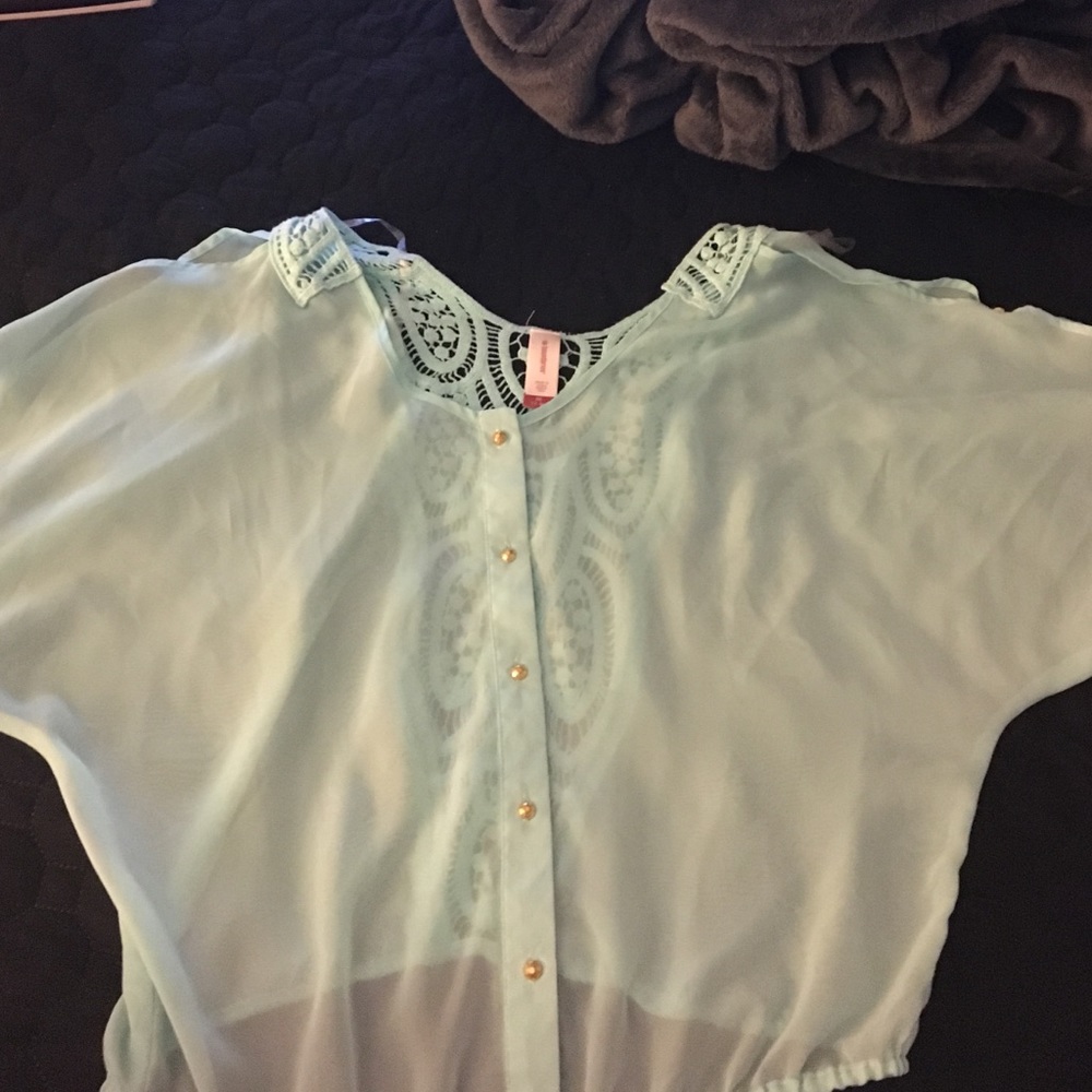 Light teal sheer top!