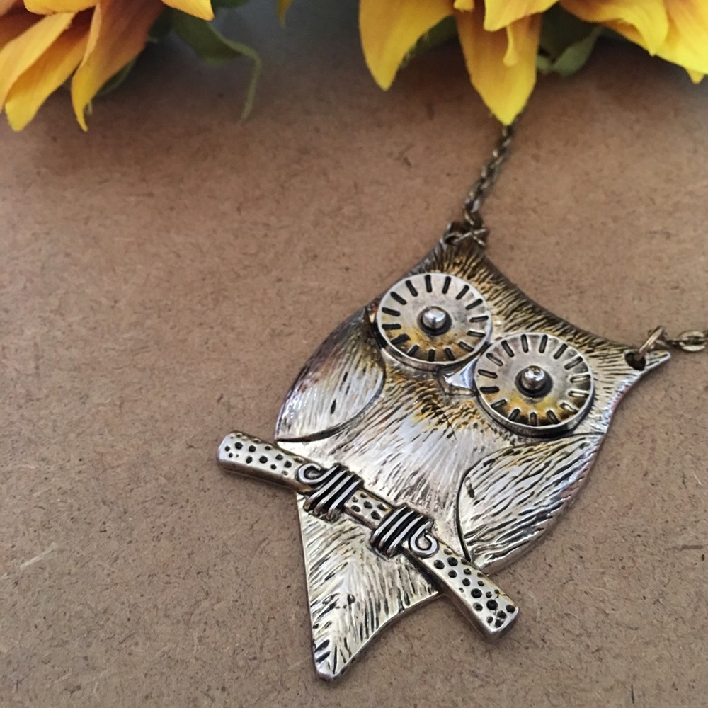 Gold Owl Pendant Necklace