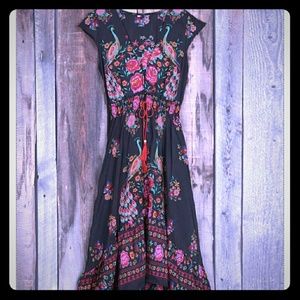 Vintage print maxi dress