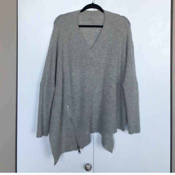 NWOT All Saints Able Zip Jumper / Sweater Grey S - Picture 3 of 4