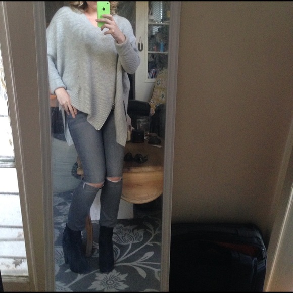 NWOT All Saints Able Zip Jumper / Sweater Grey S - Picture 2 of 4