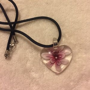 Glass Purple Flower Necklace