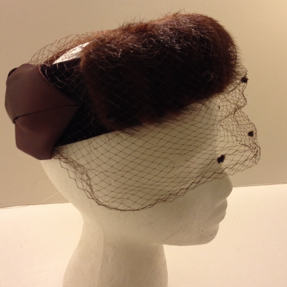 Vintage satin velvet mink hat