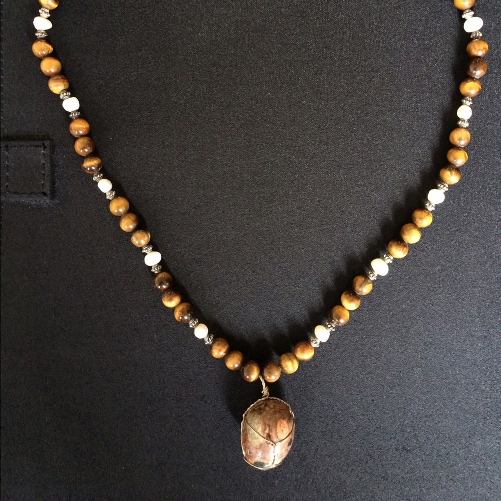 Genuine gemstone handmade unisex necklace