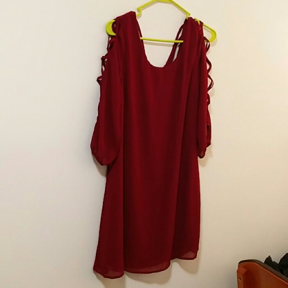 Red shift dress