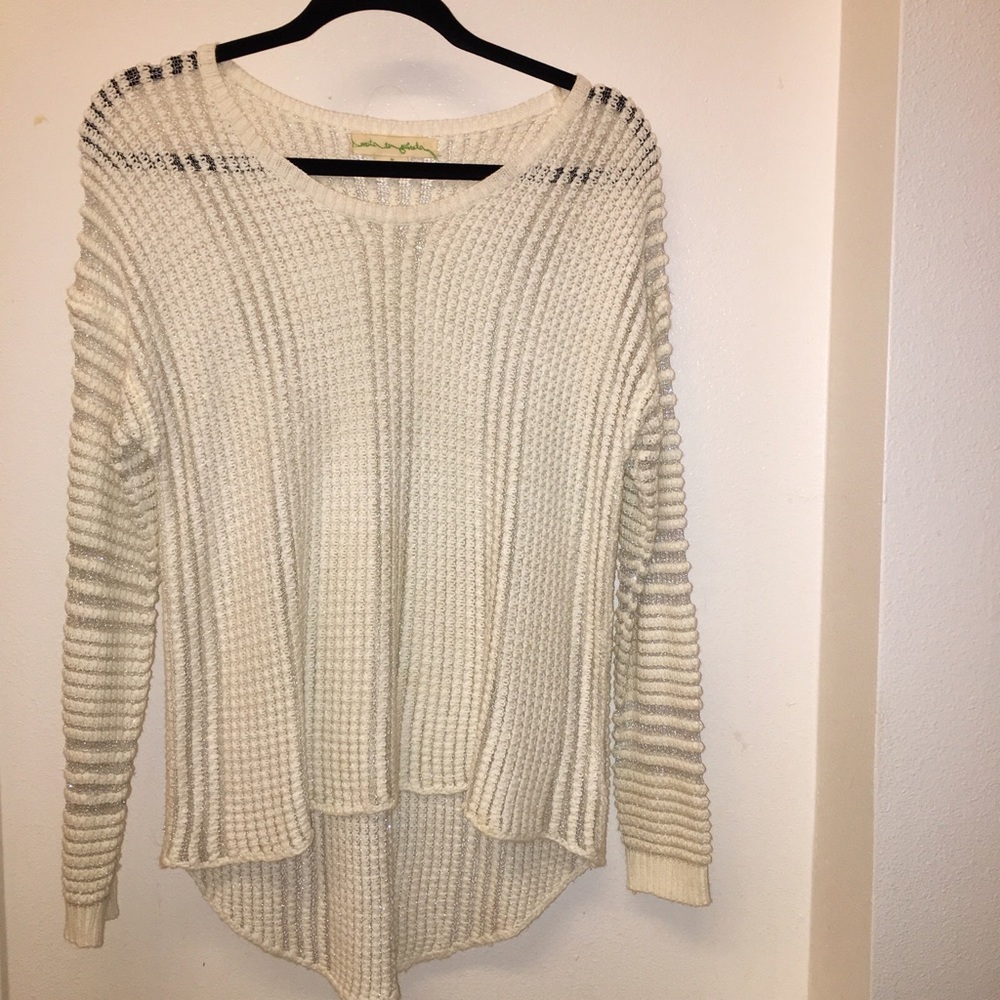 Urban Outfitters White & Silver Knit Sweater