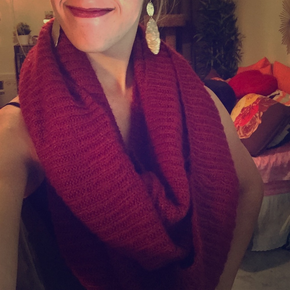 Red wrap around scarf