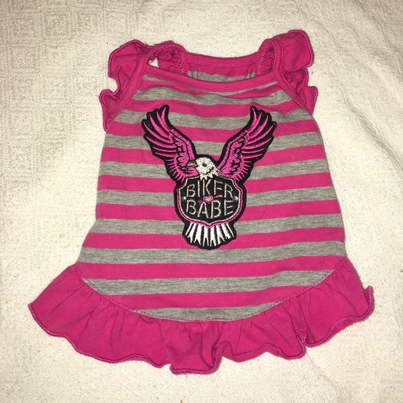 Pink biker babe puppy tee shirt - Picture 3 of 3