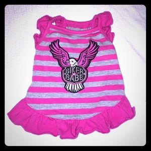 Pink biker babe puppy tee shirt