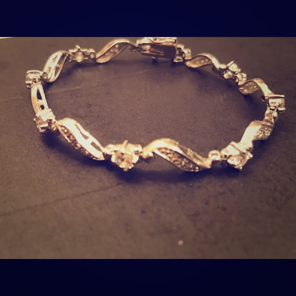 Beautiful sterling silver and rhinestone bracelet.
