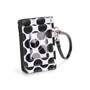Thirty-One Wristlet Bland and White Polka Dots