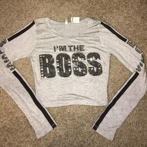 "I'm the boss" long sleeve tee