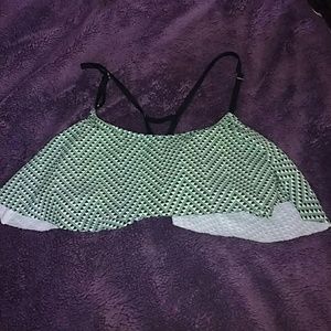 Teal and black swimsuit top