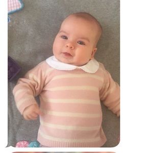 Pure Cashmere Sweater round-neck with stripes