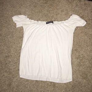 Off the Shoulder White Tee.