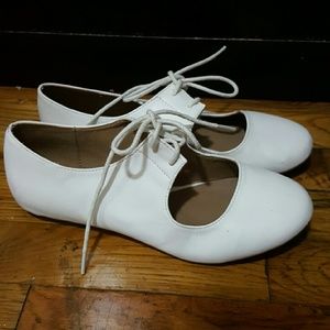 White Closed Toe Flats