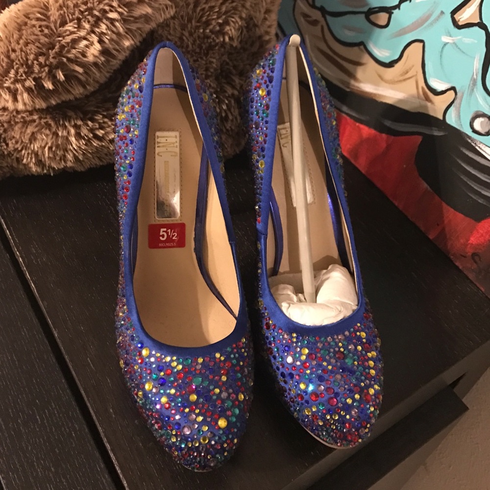 Blue high heels